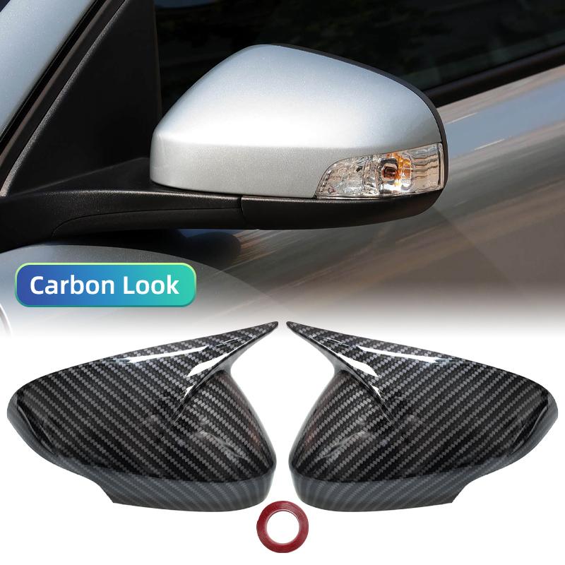 Rückspiegelabdeckung Kappe Spiegelkappe Seitenspiegelabdeckung Glänzend Schwarz Passend für Volvo C30 C70 S40 S60 V40 V50 V70 2008- 2010