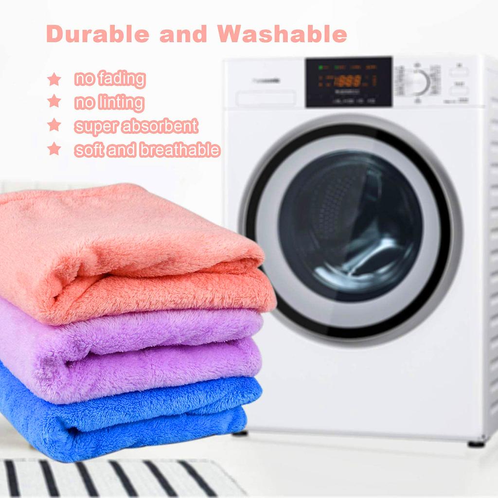 Microfibre Hair TowelHair Drying Towel WrapSuper Absorbent Hair Turban Towel with Bear Button Quick Drying Towel For Women/Kid