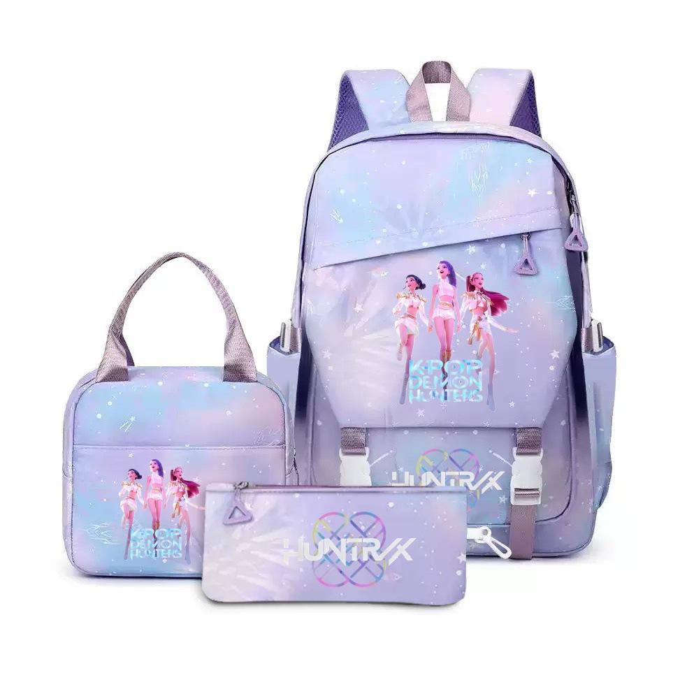 Kpop Demon Hunters, Elementary School Bag, Children'S Backpack, Lunch Bag, Pencil Bag, Three-Piece Set, Student Backpack