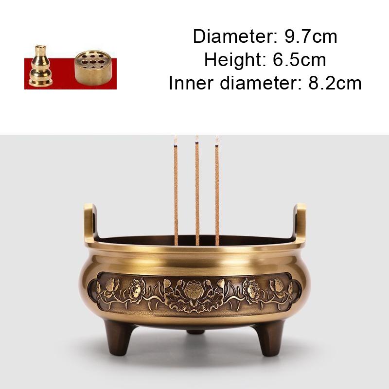 

Double Ears Incense Burner, Lotus Pattern, Indoor Sandalwood, Household, Living Room, Retro, Tea Ceremony, 1Pc