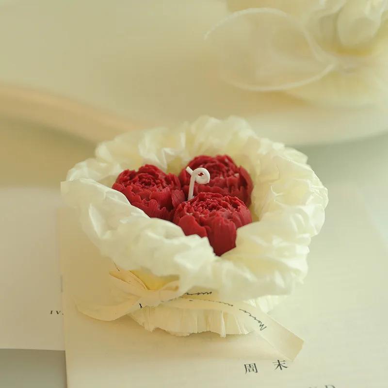 

Decorative Candles Mother s Day Romantic Bouquet Candle Gift Box Handmade Aroma Tulip Rose Flower Candle Room Decoration