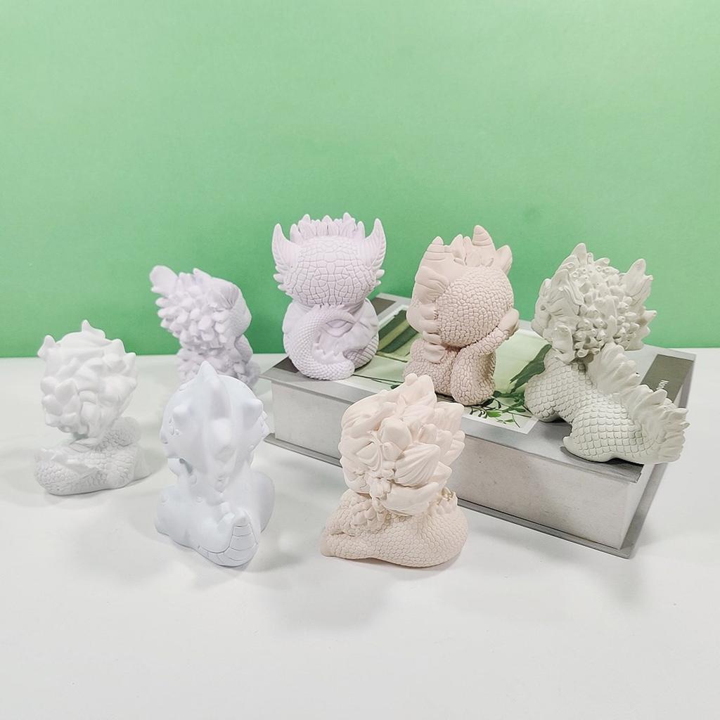 Animal Dragon Candle Mold Silicone Gypsum Molds Desktop Decorations Handmade Scented Candle Making Wax Resin Soap Mould