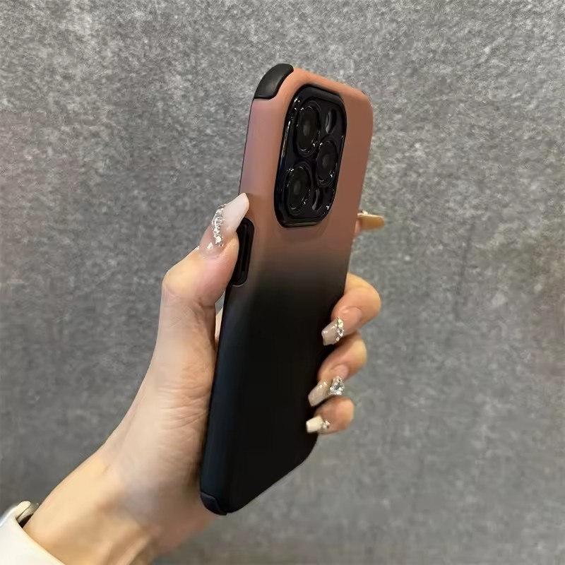 Luxus Farbverlauf Stoßfest Telefon Fall Für iPhone 11 12 13 14 15 16 Pro Max Plus Stoßstange Zurück Fällen Abdeckung