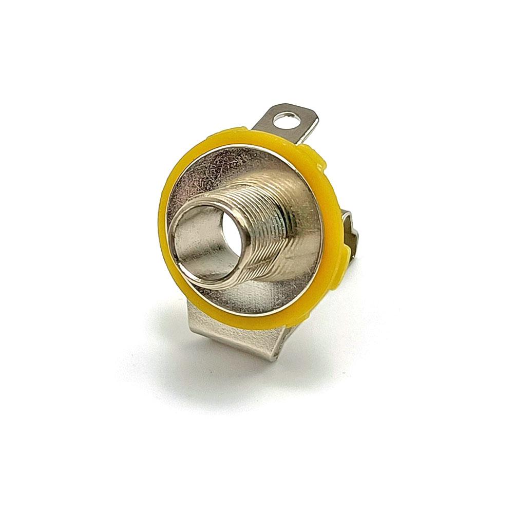 5pcs Electric Guitar 6.5 Socket Connector Audio Panel Mounting 6.35 Stereo Output Jack For Electric Bass