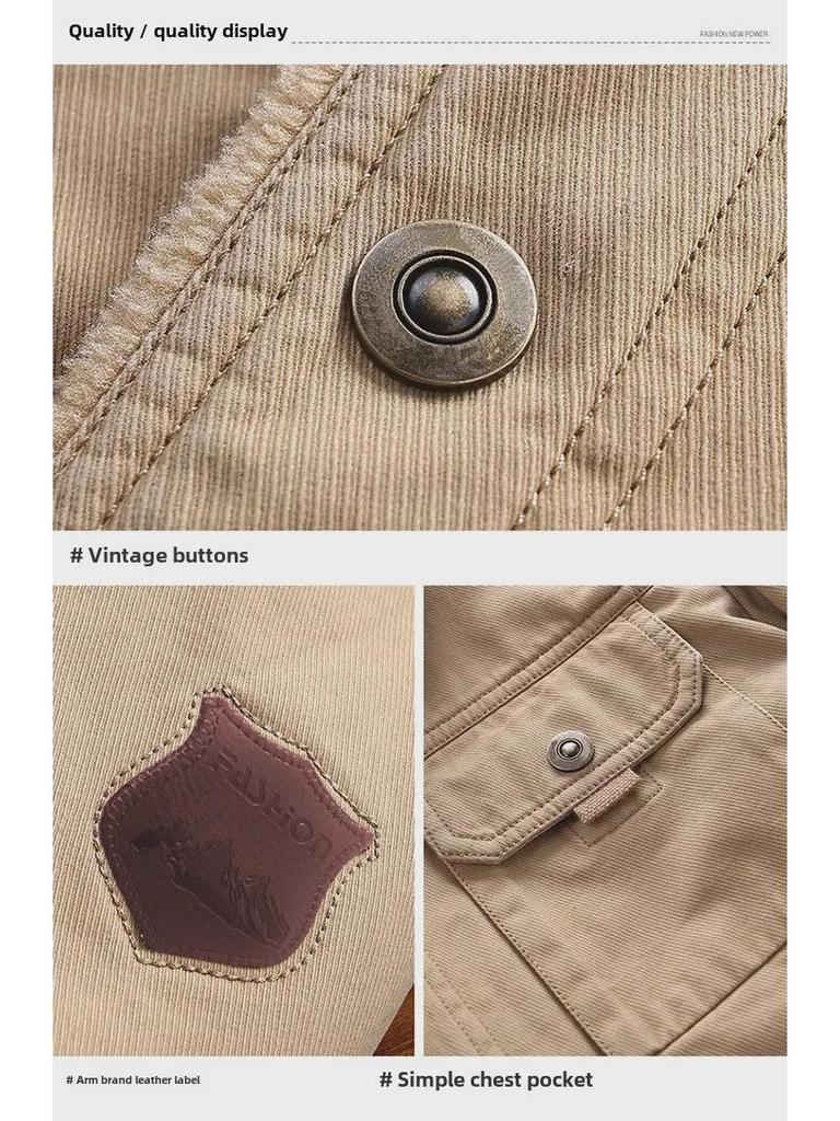 2024 Men's Winter Velvet Cotton Casual Korean-Style Jacket – Trendy Fit Warm Coat