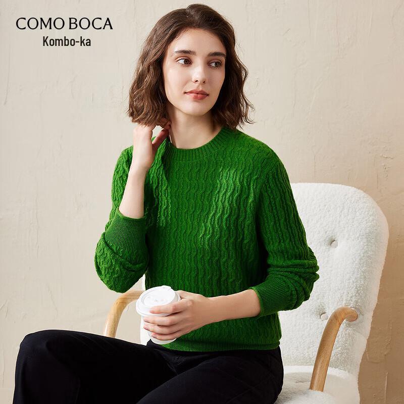 Kemon Boca Women's Cable Knit Cashmere Round Neck Sweater