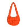 Japanese and Korean Fold Cloud Purse Niche Design Oneshoulder Bubble Bag Pink Plaid Dumpling Bag Nylon Cloth Bag Women