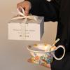 Flower Dessert Bowl Coffee Cup Large Capacity Mug Afternoon Tea Set High Value Ceramic Yogurt Bowl Breakfast Cup