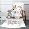 Beautiful White Rabbit Customize Your Name Blanket Warm Comfortable And Soft Blankets Are Suitable For Home Chairs Office Sofas Sofas Office Camping