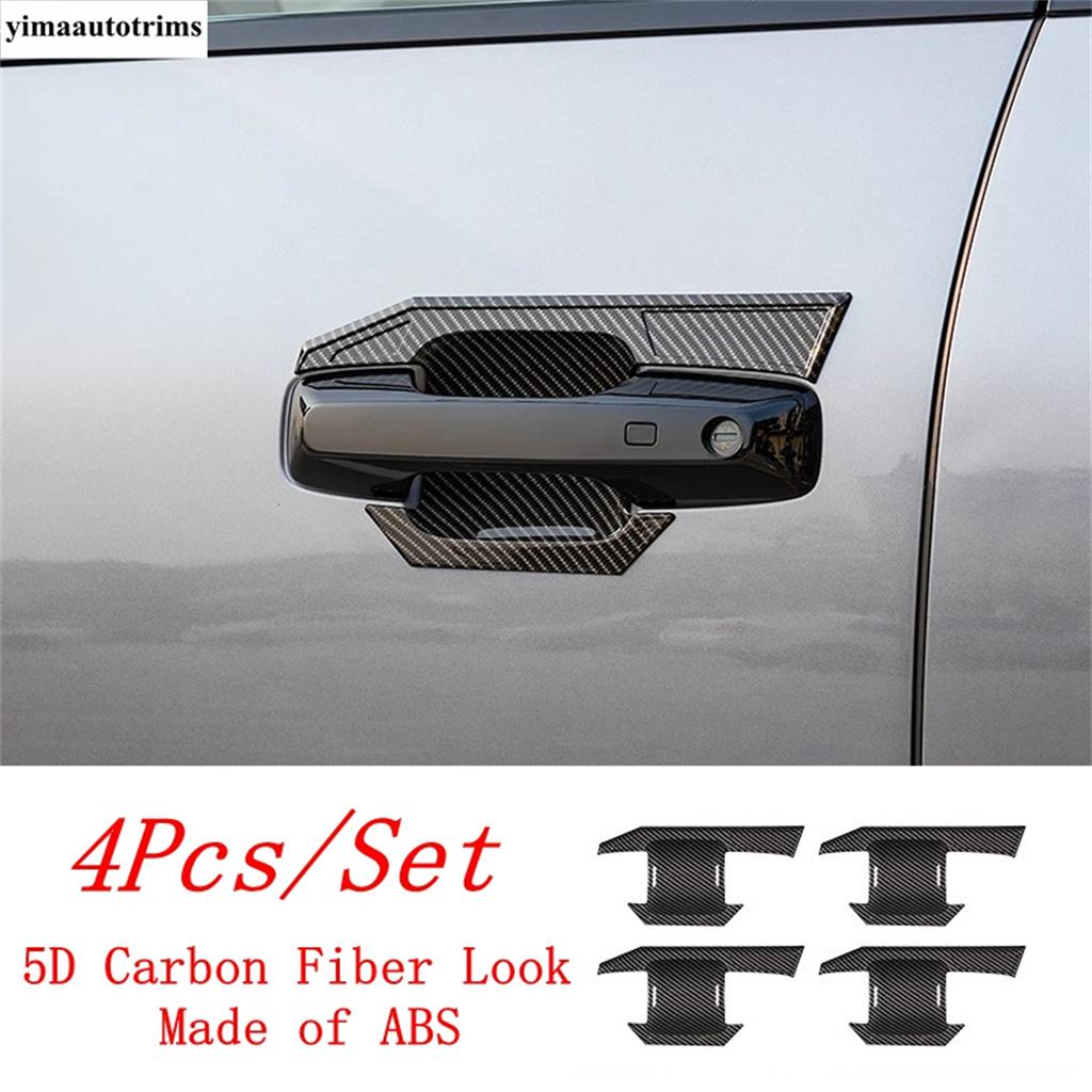 Car Door Handle Bowl / Rearview Mirror / Rear Tail Light Cover Trim For BYD Leopard 5 2024 2025 5D Carbon Fiber Look Accessories