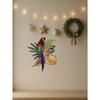 Vintage Metal Parrot Wall Art, Tropical Floral Colorful Bird Decor, Bohemian Kitchen Sign, Farmhouse Coffee Shop Hanging, Unique Gift for Women