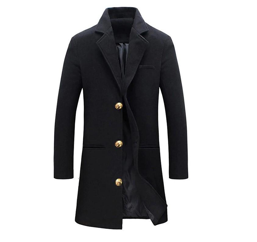 Multi-Color Wool Mid-Length Windbreaker Coat for Men – Available in Various Sizes