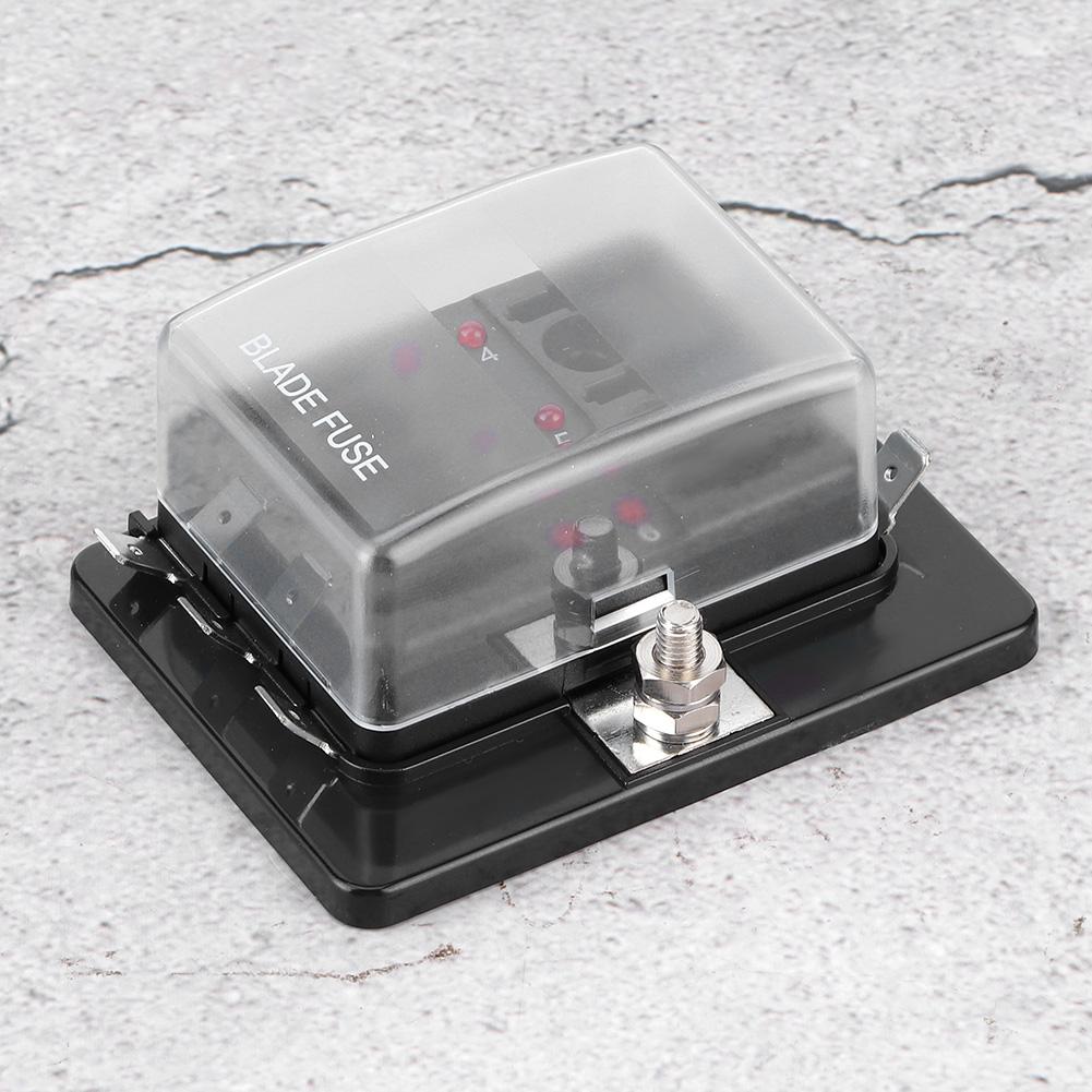 6 Way Blade Fuse Box Holder with LED Safety Indicator Accessories for Car Boat Marine Airplanes