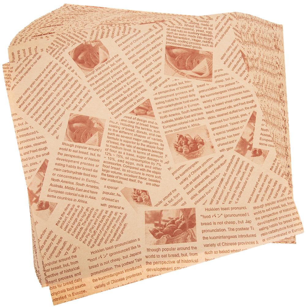 

100 Pcs English Newspaper Pad Oil French Fries Wrapper Baked Goods Packaging Food Baking Bread Wrapping Wraps for Sandwiches світло-коричневого кольору