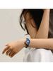 Quartz movement women's watch, Swiss ladies' watch, white dial, stainless steel case, multicolored leather strap, elegant T152.010.16.038.01