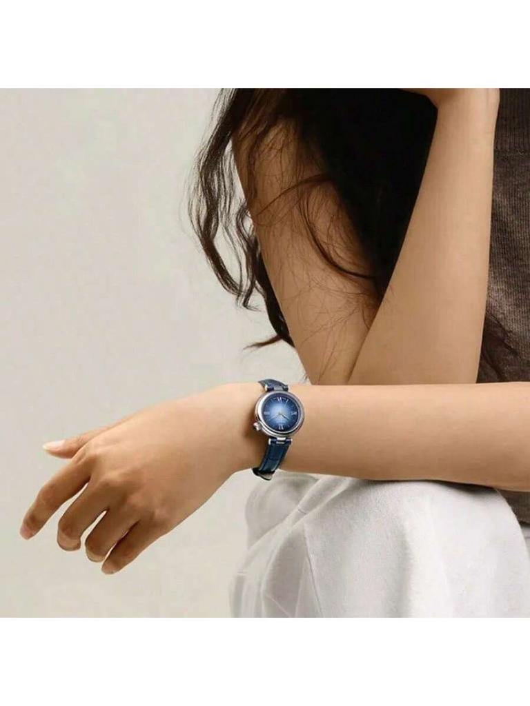 Quartz movement women's watch, Swiss ladies' watch, white dial, stainless steel case, multicolored leather strap, elegant T152.010.16.038.01