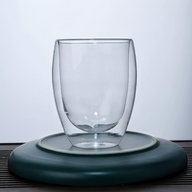 

Яйцевидный стакан из высококачественного прозрачного стекла с двойными стенками, термостойкий, чашка для ароматного чая 350ml-450ml