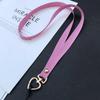 Colorful Long Phone Lanyard for Girls with Peach Heart Clasp, Ideal for Keys, Work ID, Earphone Case, Universal Anti-Lost Design