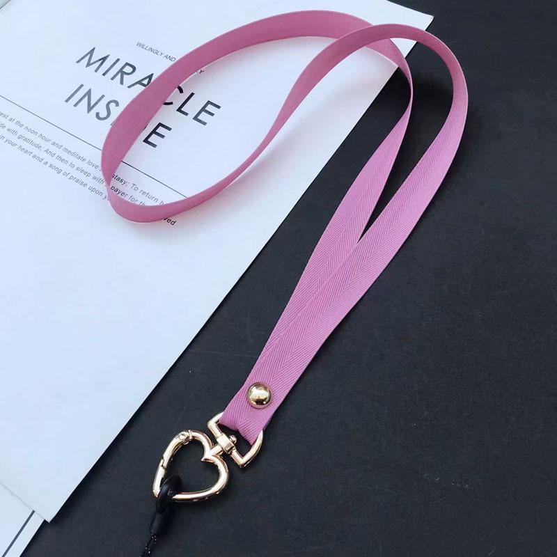Colorful Long Phone Lanyard for Girls with Peach Heart Clasp, Ideal for Keys, Work ID, Earphone Case, Universal Anti-Lost Design