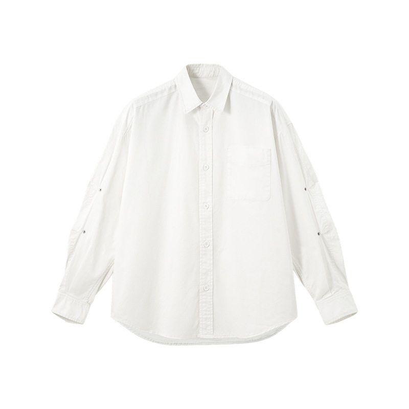 American Street Retro Workwear Washed Long-Sleeve Shirt for Men and Women 2025 Autumn Trendy Brand Lapel Pocket Cardigan Jacket