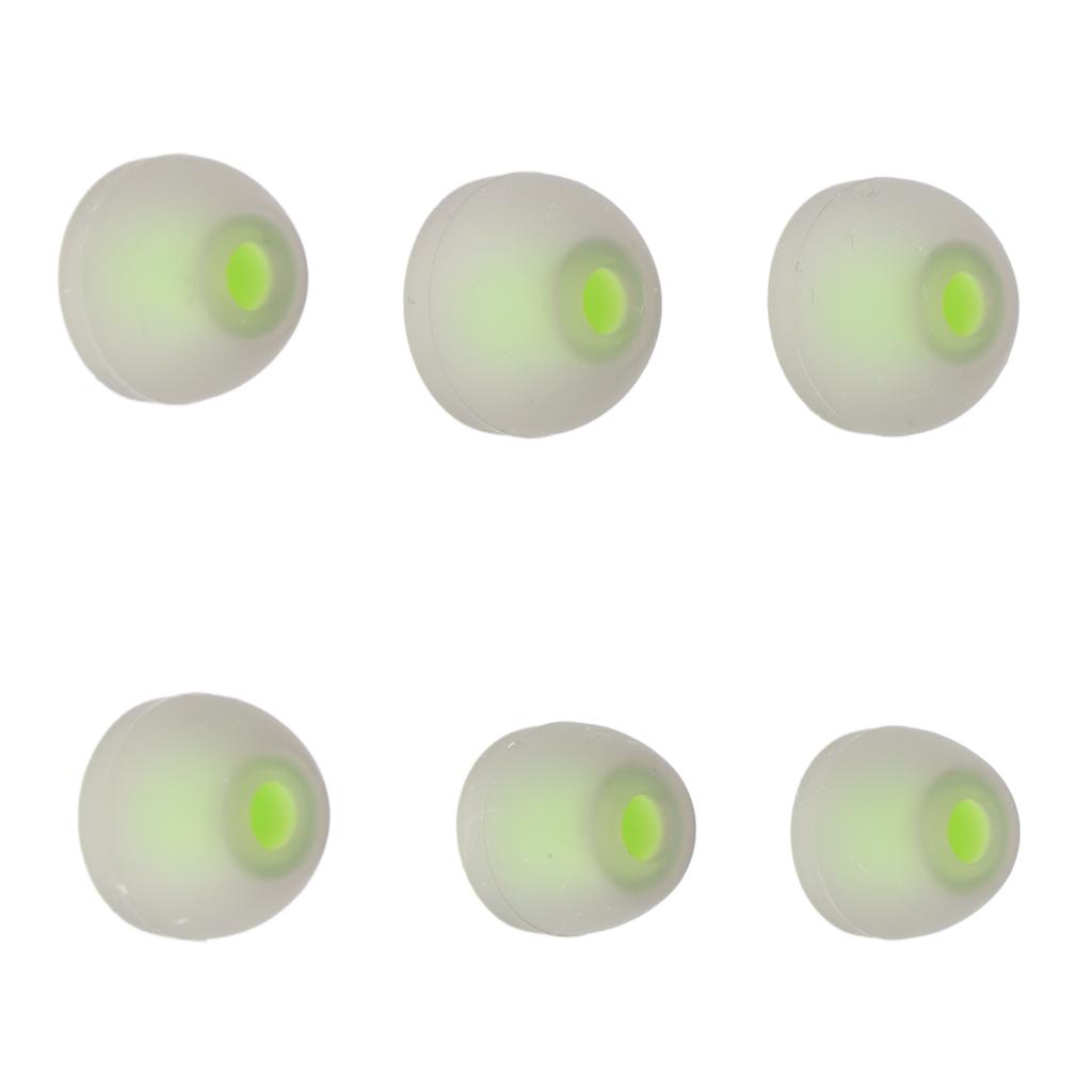 3 Size 6 Pcs Replacement Earplugs Soft Silicone Eartips Noise Reducing Earbuds for EarphonesGreen