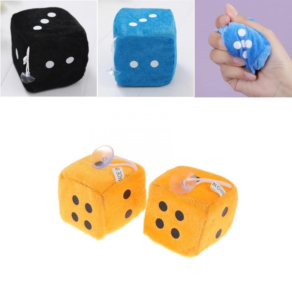 Plush Dice Party Pendant Soft Fluffy Car Decoration