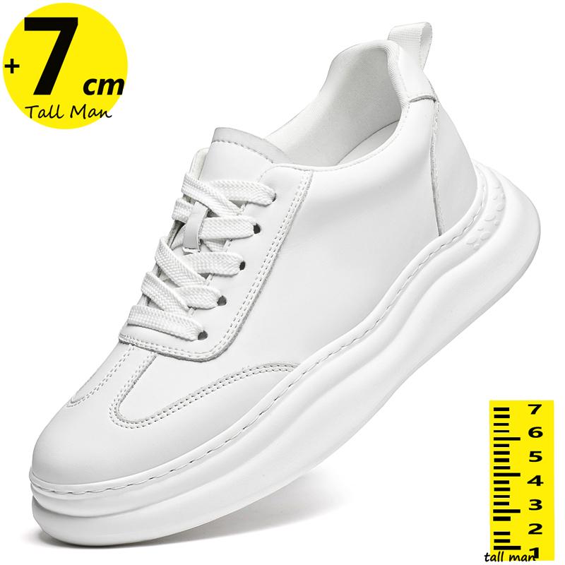 

Мужские кроссовки на платформе, обувь-бустер, стельки для увеличения роста на 6 см, повседневная мода, спорт, большие размеры 37-45 45 белый