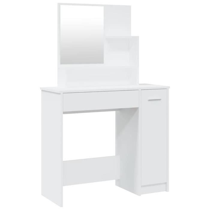 VidaXL Dressing Table with Mirror White 86.5x35x136 Cm 802957