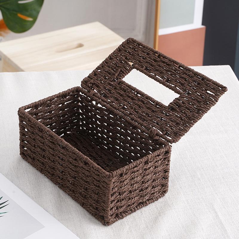 Bohemia Tissue Box Container Cover Rattan Hand Woven Home Decoration