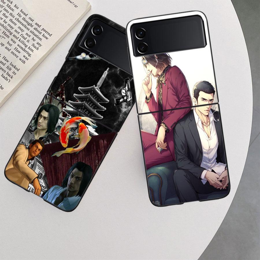 Yakuza 0 Game Phone Case For Samsung Z Flip 7 6 5G Galaxy Z Flip 5 4 3 Black Hard Cell Cover Luxury PC Shell Coque