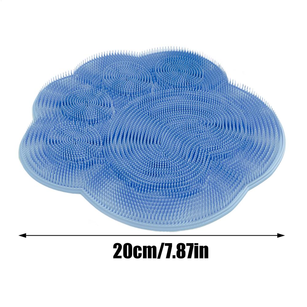 

Shower bath massage mat Silicone Shower foot back brush Wall mounted bathroom Scrub Washer mat with Non-Slip suction cup синий