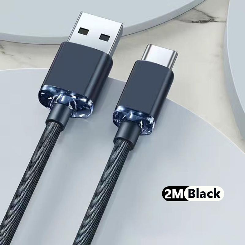 

Кабель для зарядки VAORLO 120 Вт 6A Type-C Кабель для передачі даних Super Charge для Xiaomi Huawei USB-C Fast Charge 2M чорний