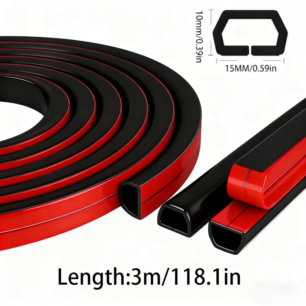 1Roll 118" Cable Management Sleeve - Self-Adhesive PVC Cord Hider for Wall & Floor, Insulated Wire Cover