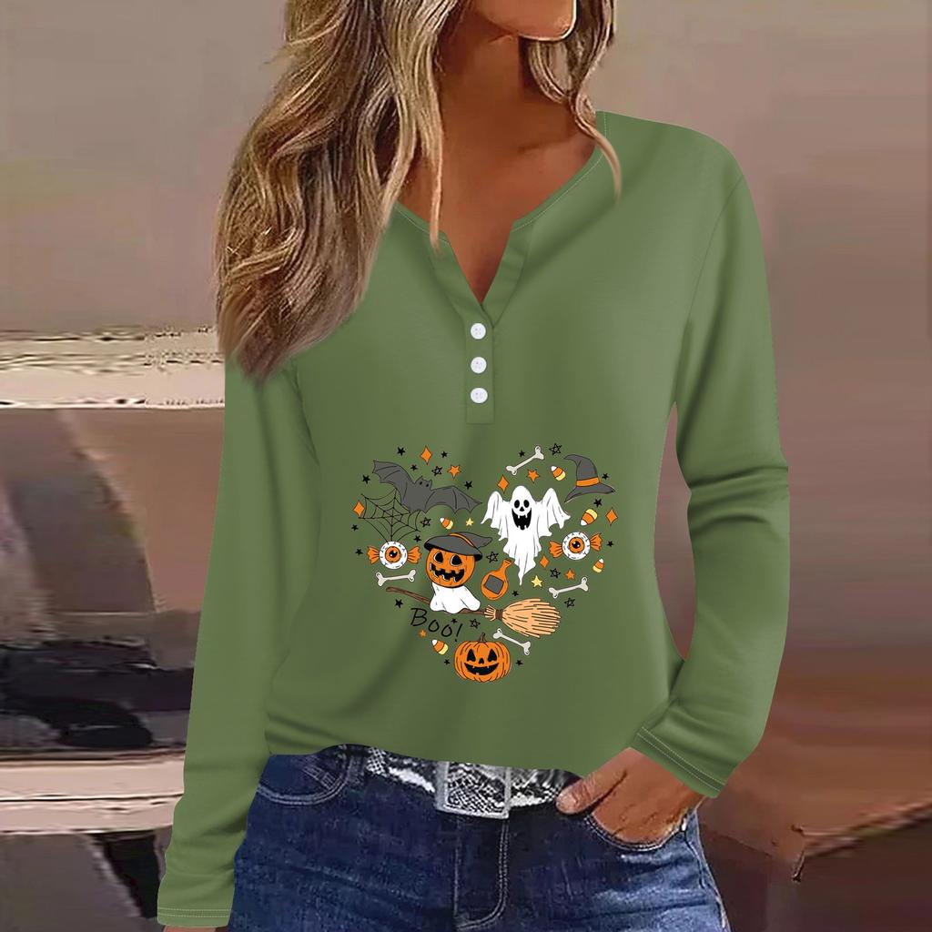 Women's T Shirt Tee Button Floral Print Long Sleeve Daily Weekend Fashion Basic V-Neck Regular Top