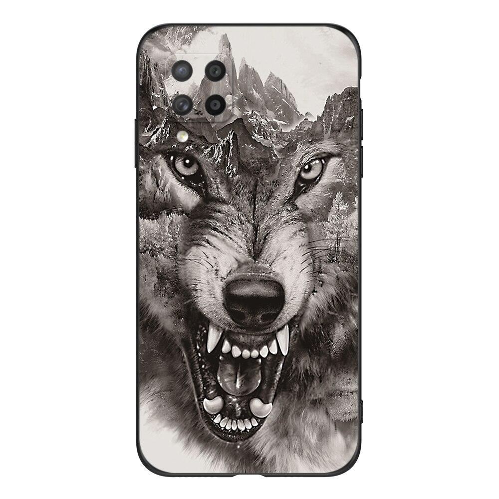 For Samsung Galaxy A42 5G Case For GalaxyA42 A 42 5G SM-A426B A426 Phone Cover 6.6inch Black Tpu Case Lion Wolf Tiger Dragon