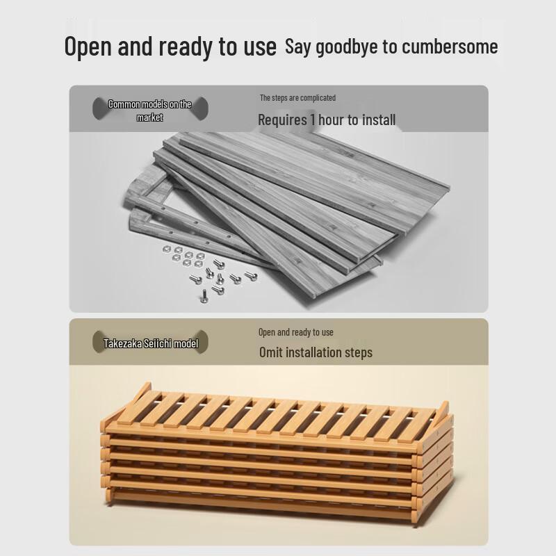 Foldable Bamboo Shoe and Storage Rack
