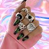 Punk Gothic Poker Ring Set for Women Vintage Spades Ace Silver Color Plated Retro Rhinestone Charm Billiards Ring Finger Jewelry