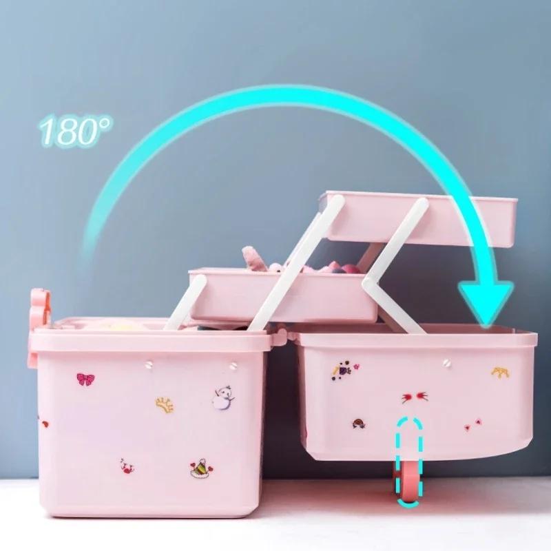 Cute Kids Hair Accessories Storage Box - For Baby Girl's Head Ropes Hairpins Rubber Bands & Hair Jewelry Dressing Organizer