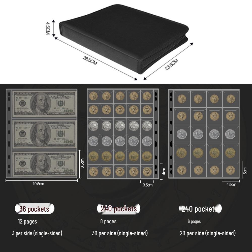Fireproof Zodiac Coin and Banknote Collection Album