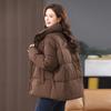 Women's 2024 Winter Stand-Collar Down Jacket, Solid Color, Thick & Warm White Duck Down Coat