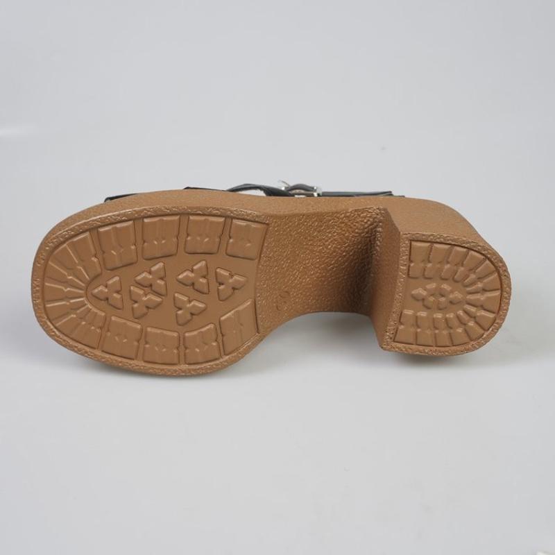 Übergröße 36-43 Strand-Plateausandalen Lackschuhe 2025 Sommer Elegant Block Hohe Absätze Sandalen Damen für Büro Mutter