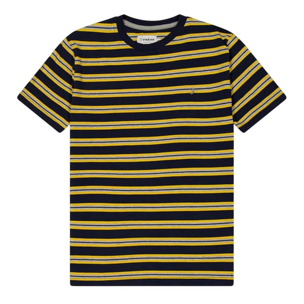 Farah Childrens/Kids Tobago Striped Logo Regular T-Shirt
