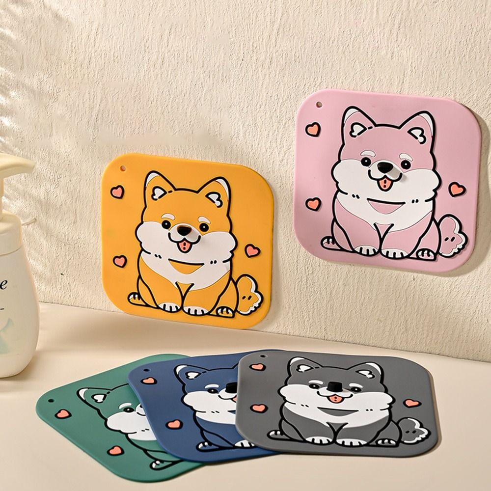 Anti-odor Floor Drain Cover Cartoon Dog Sewer Filter Pad  for Bathroom Hair Collection