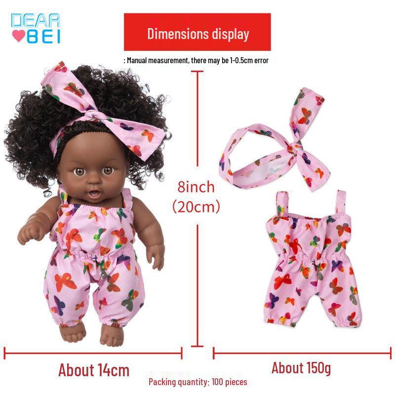 8-inch African Black Skin Fashion Doll with Changeable Outfits