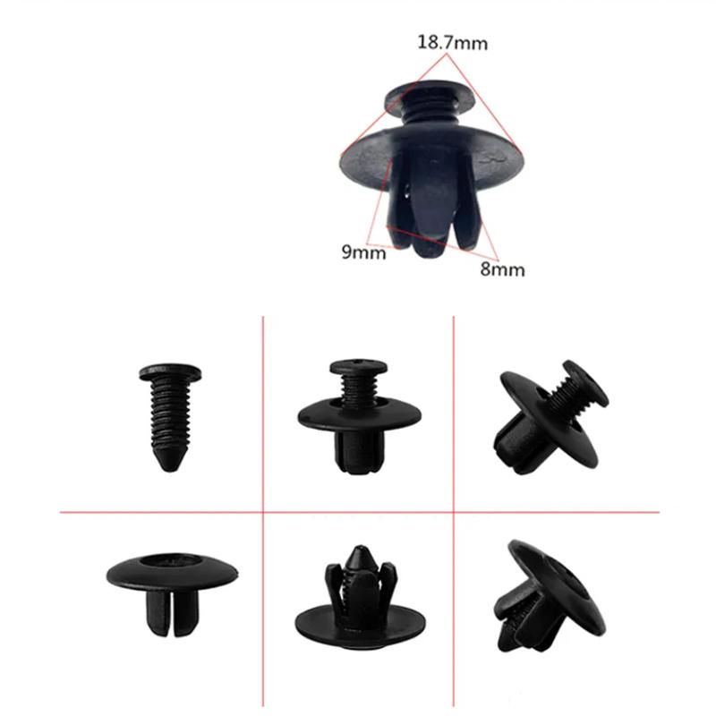 20 Stück Passend für 5MM 6MM 8MM Loch Universelle Auto Stoßstangen Befestigungsklammern Kunststoffschrauben Halteklammern Auto Kotflügel Kofferraum Schmutzfänger Clips