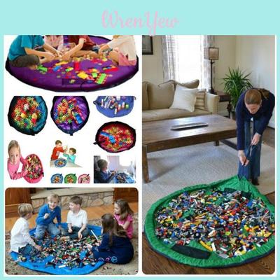 Baby Toy Storage Bag Large Waterproof Play Mat For Travel And Home Organizing