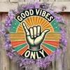 Metal Poster Vintage 60s 70s Shaka Hawaii Peace Sign Positive Energy Beach House Wall Decor