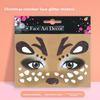 Glitter Face Art Stickers, Self-Adhesive Face Decor Decals for Halloween, Carnival, Festival and Party Makeup