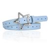 Hollow Star Buckle PU Leather Belt for Children, Thin Star Cutout Hole Waist Strap Decorative Belt for Jeans Dresses