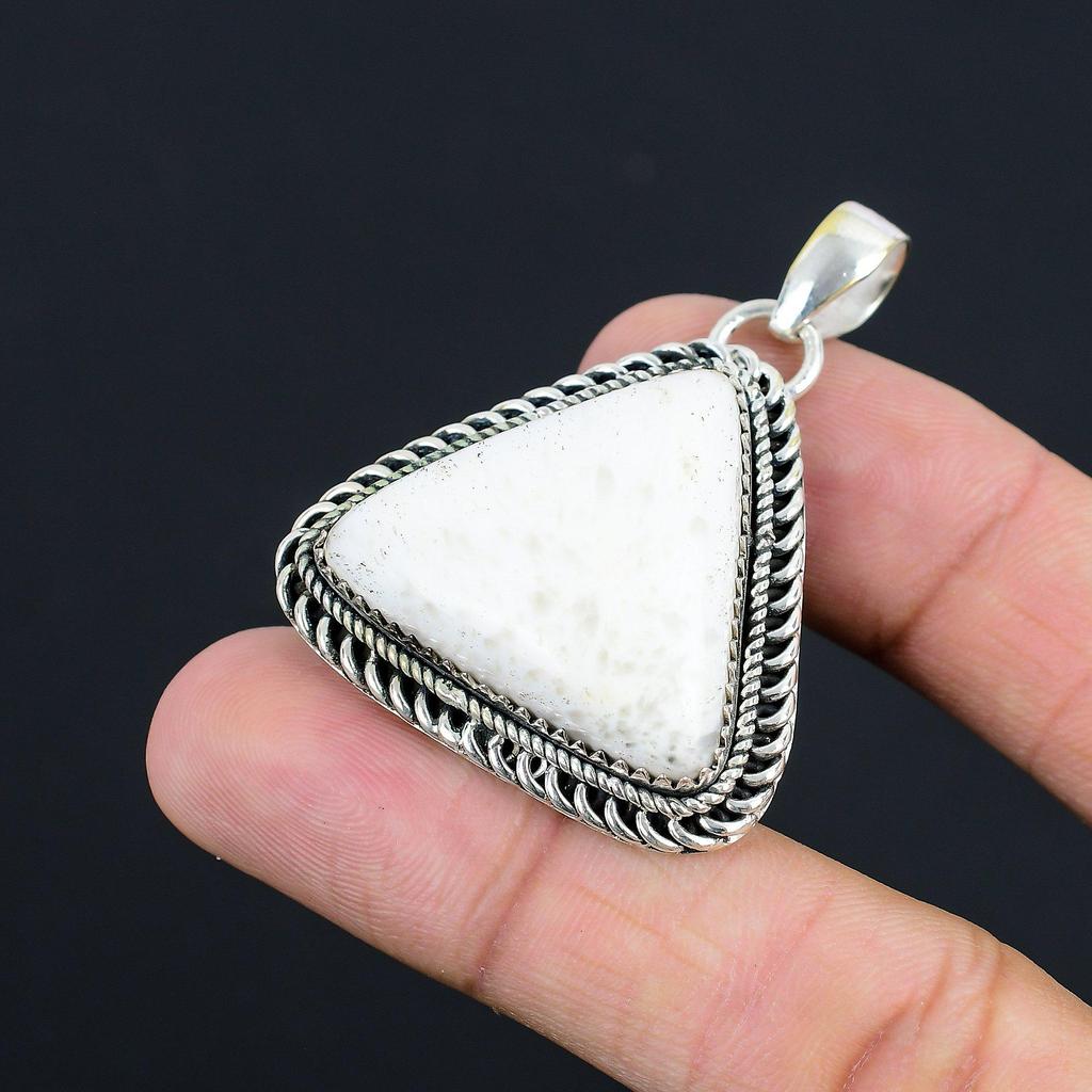 Womens Day Deal Scolecite Gemstone Sterling Silver Elegant Wife Pendant Jewelry